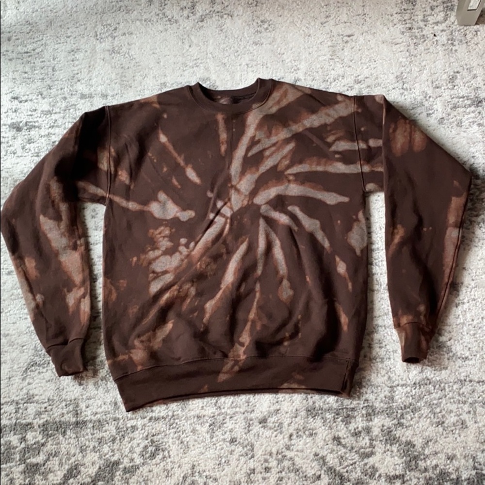 Bleach Dyed Sweatshirt- Chocolate brown 🤎